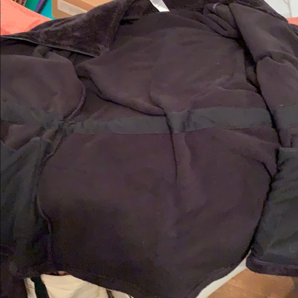 LUCY fluffy black fleece zip jacket with back  bow - Picture 13 of 13